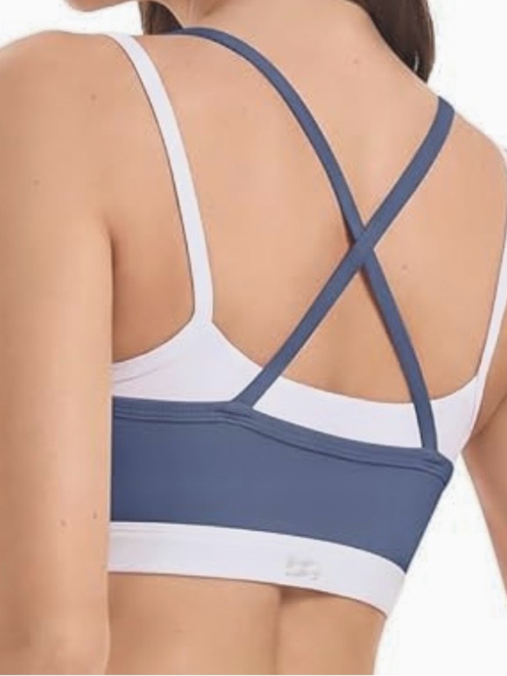Women's High-Waist Athletic 2pc Shorts and Crop Top Set - Slate Muted Light Blue - Picture 6 of 6